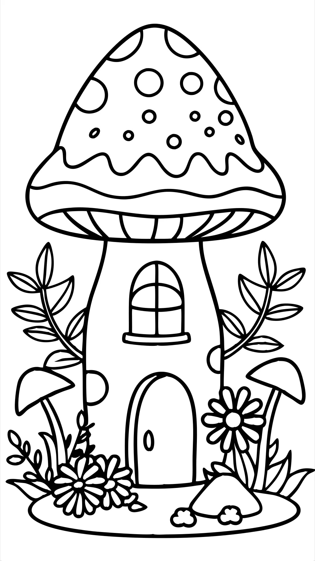 mushroom house coloring pages